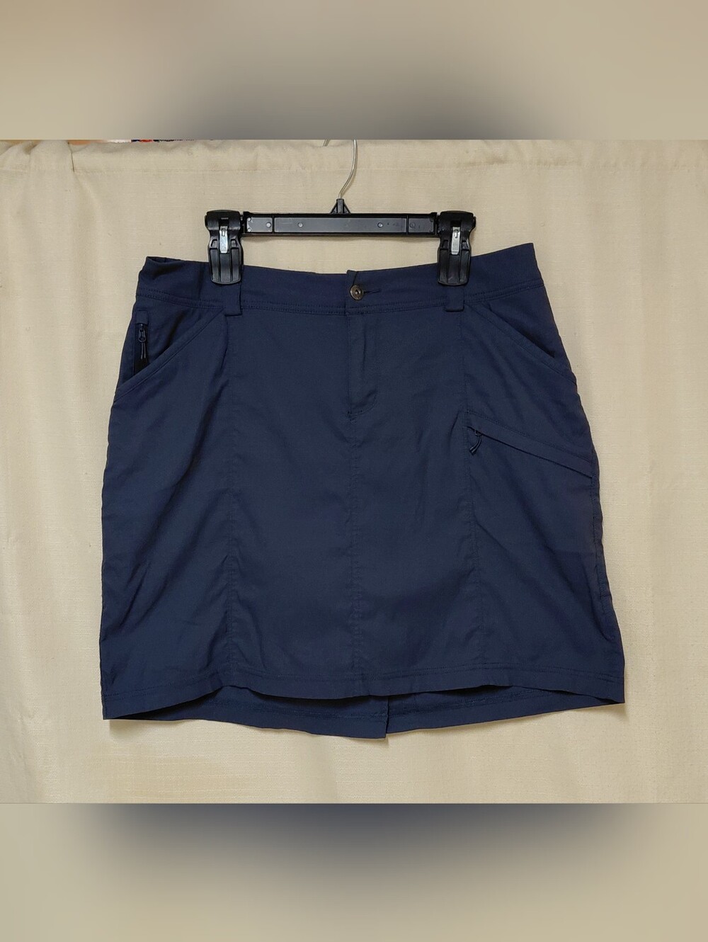 Duluth Trading Co- Navy Utility Activewear Skort Zip Pockets Womens Size (14)